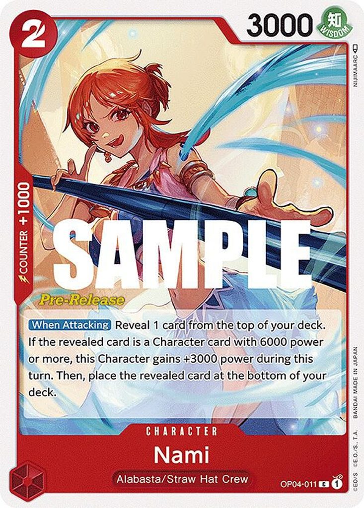 Nami OP04-011, the C printing from OP-04 of the One Piece Card Game