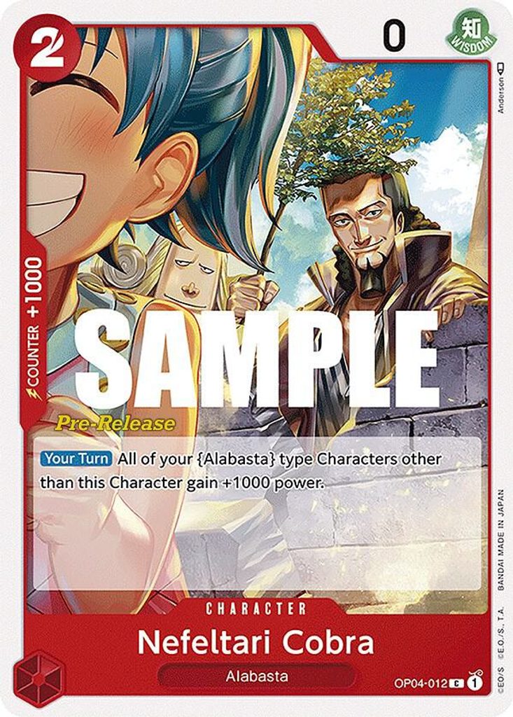 Nefeltari Cobra OP04-012, the C printing from OP-04 of the One Piece Card Game
