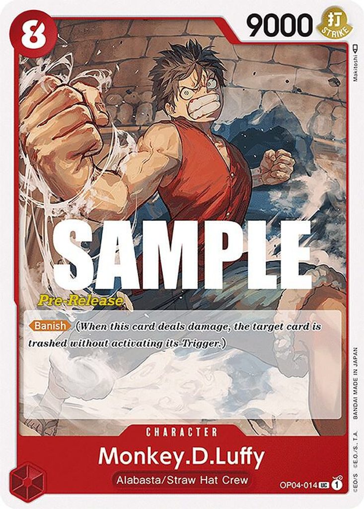 Monkey.D.Luffy OP04-014, the UC printing from OP-04 of the One Piece Card Game