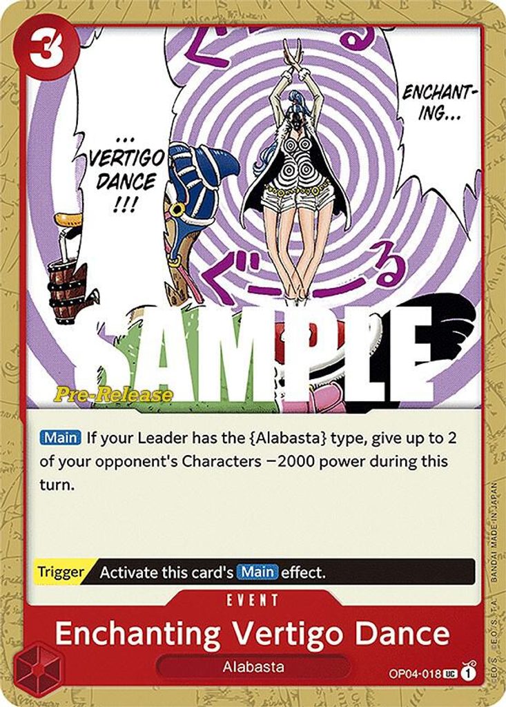 Enchanting Vertigo Dance OP04-018, the UC printing from OP-04 of the One Piece Card Game