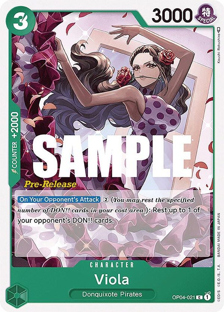 Viola OP04-021, the C printing from OP-04 of the One Piece Card Game