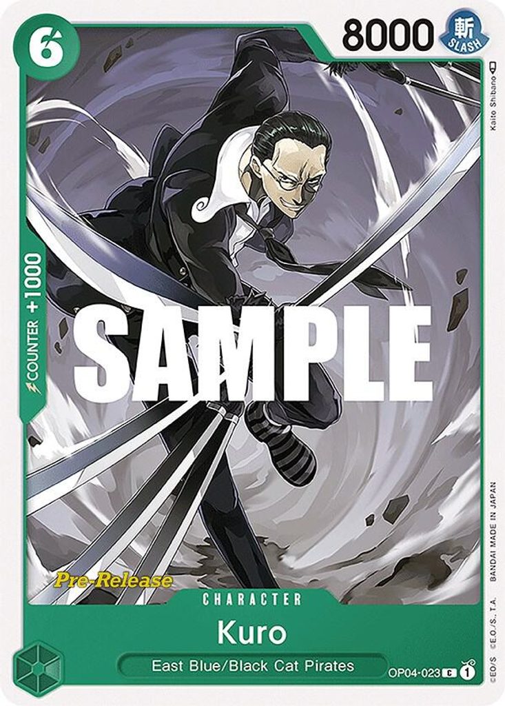 Kuro OP04-023, the C printing from OP-04 of the One Piece Card Game
