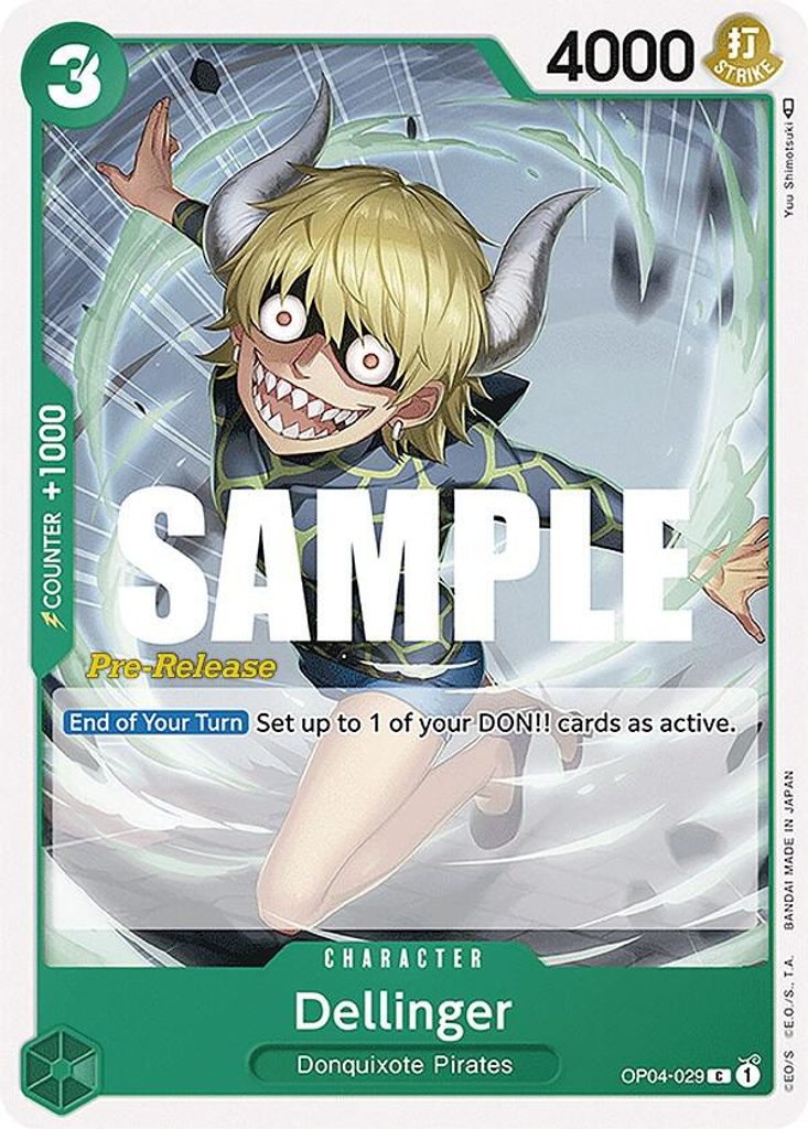 Dellinger OP04-029, the C printing from OP-04 of the One Piece Card Game