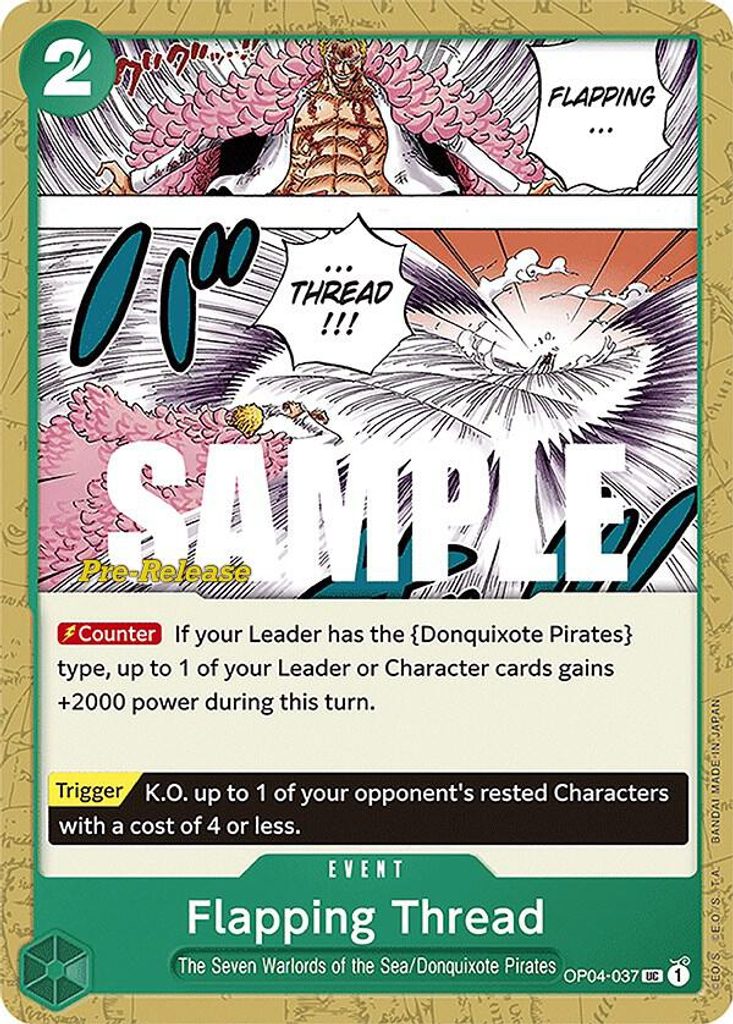 Flapping Thread OP04-037, the UC printing from OP-04 of the One Piece Card Game