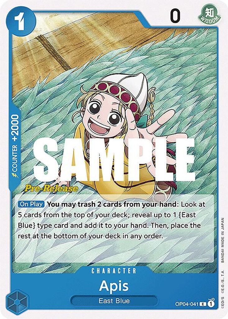 Apis OP04-041, the C printing from OP-04 of the One Piece Card Game