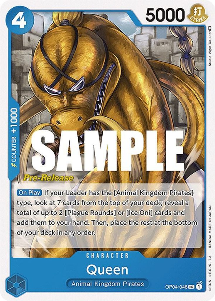 Queen OP04-046, the UC printing from OP-04 of the One Piece Card Game