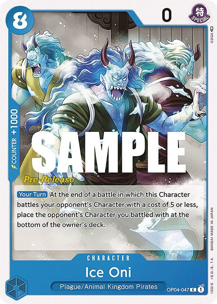 Ice Oni OP04-047, the C printing from OP-04 of the One Piece Card Game