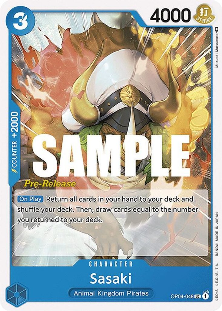 Sasaki OP04-048, the UC printing from OP-04 of the One Piece Card Game