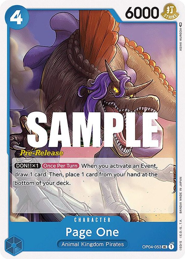 Page One OP04-053, the UC printing from OP-04 of the One Piece Card Game
