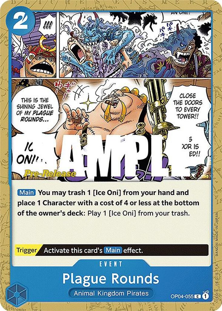 Plague Rounds OP04-055, the C printing from OP-04 of the One Piece Card Game