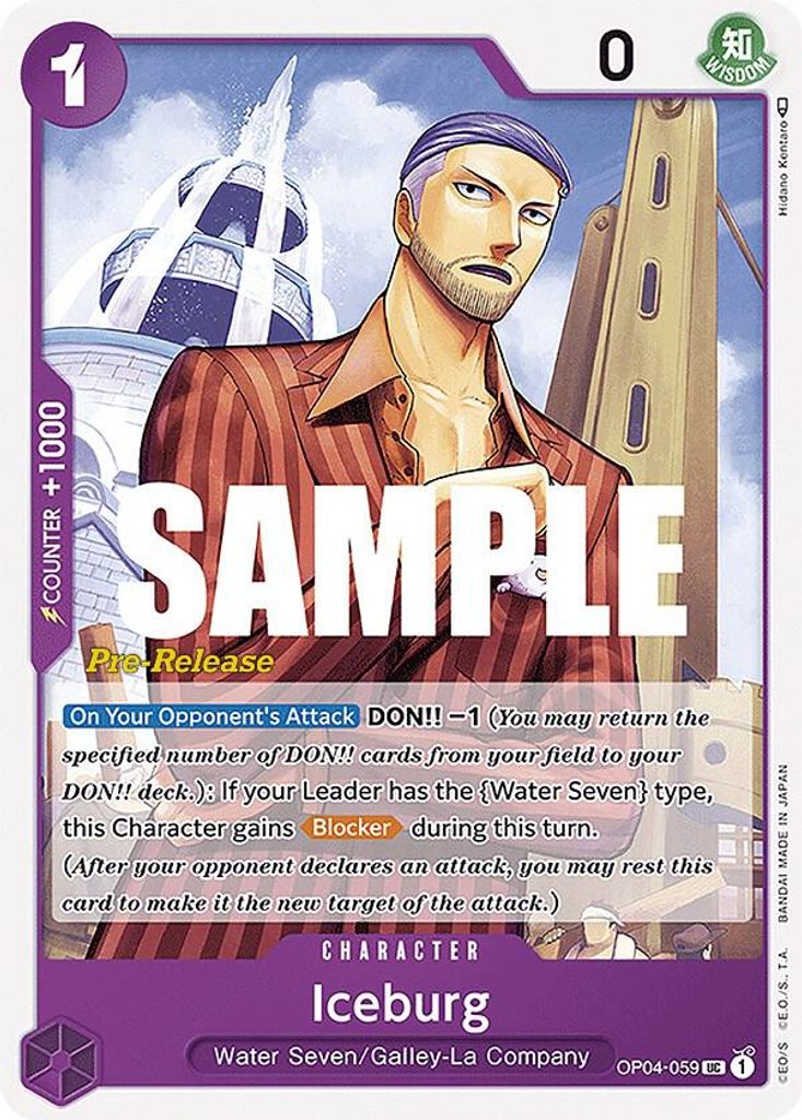 Iceburg OP04-059, the UC printing from OP-04 of the One Piece Card Game