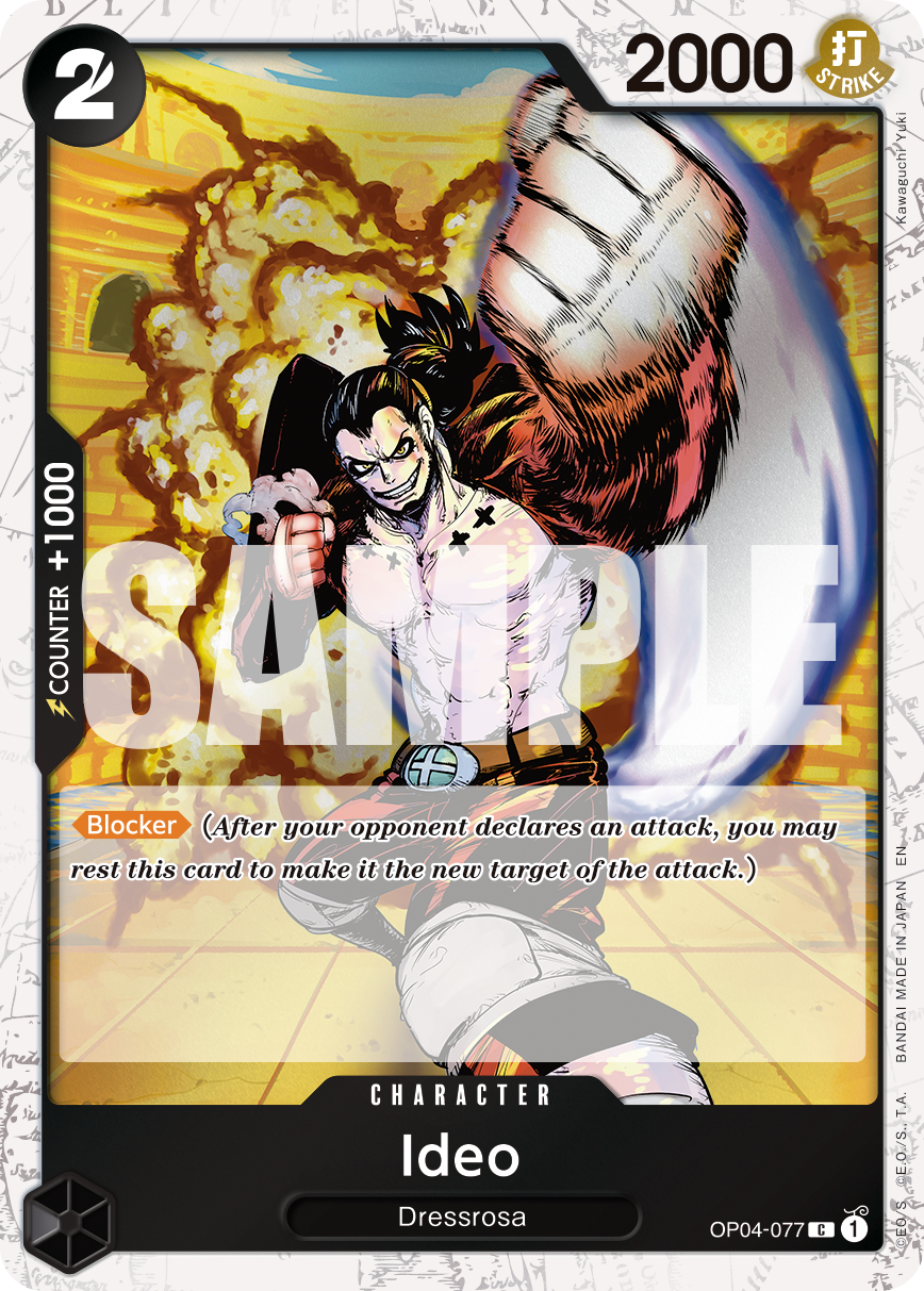Ideo OP04-077, the C printing from OP-04 of the One Piece Card Game