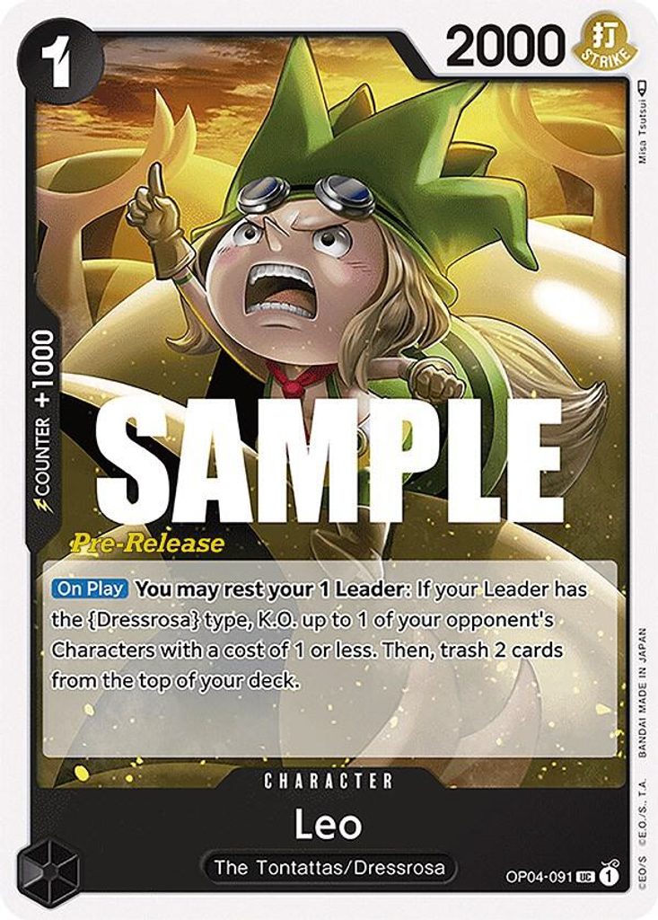 Leo OP04-091, the UC printing from OP-04 of the One Piece Card Game