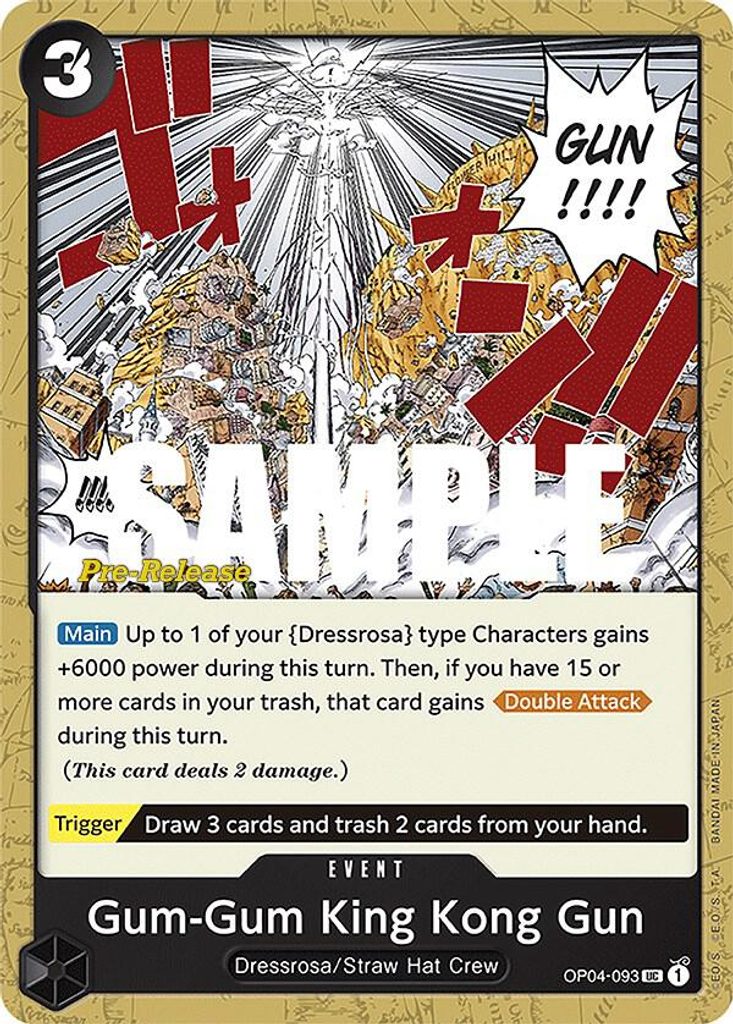 Gum-Gum King Kong Gun OP04-093, the UC printing from OP-04 of the One Piece Card Game