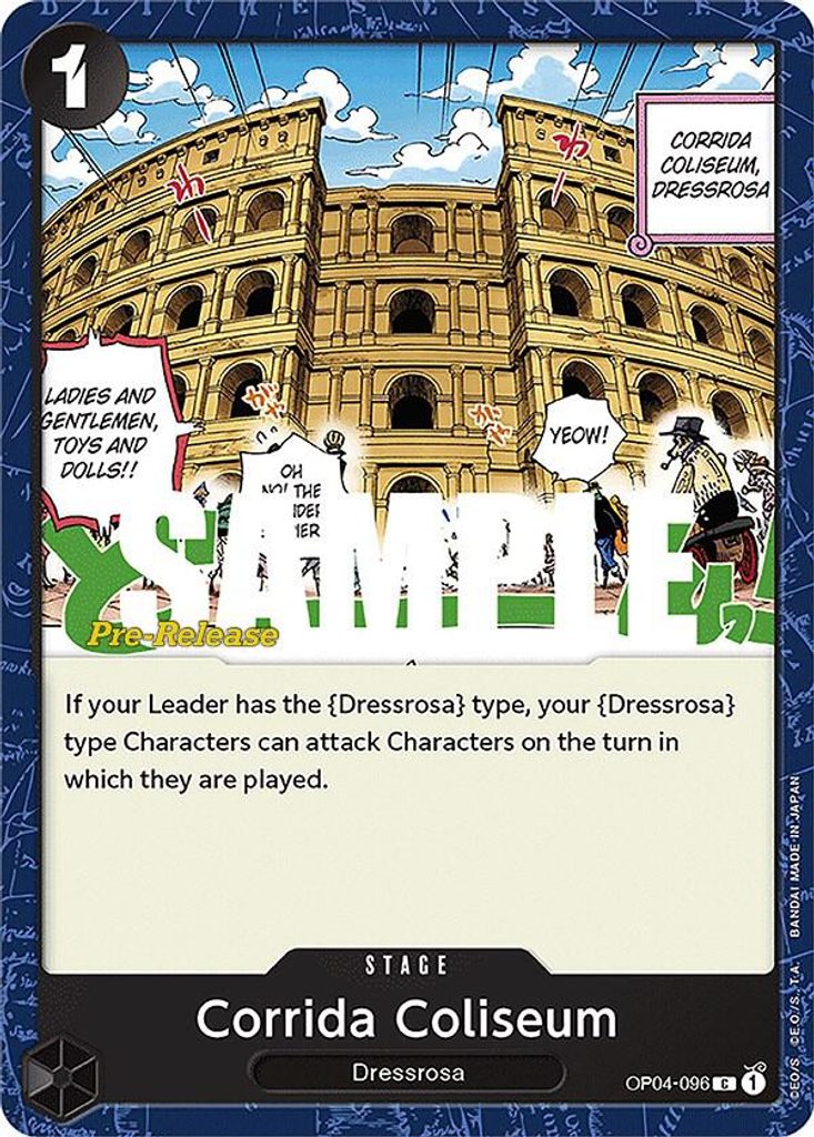 Corrida Coliseum OP04-096, the C printing from OP-04 of the One Piece Card Game