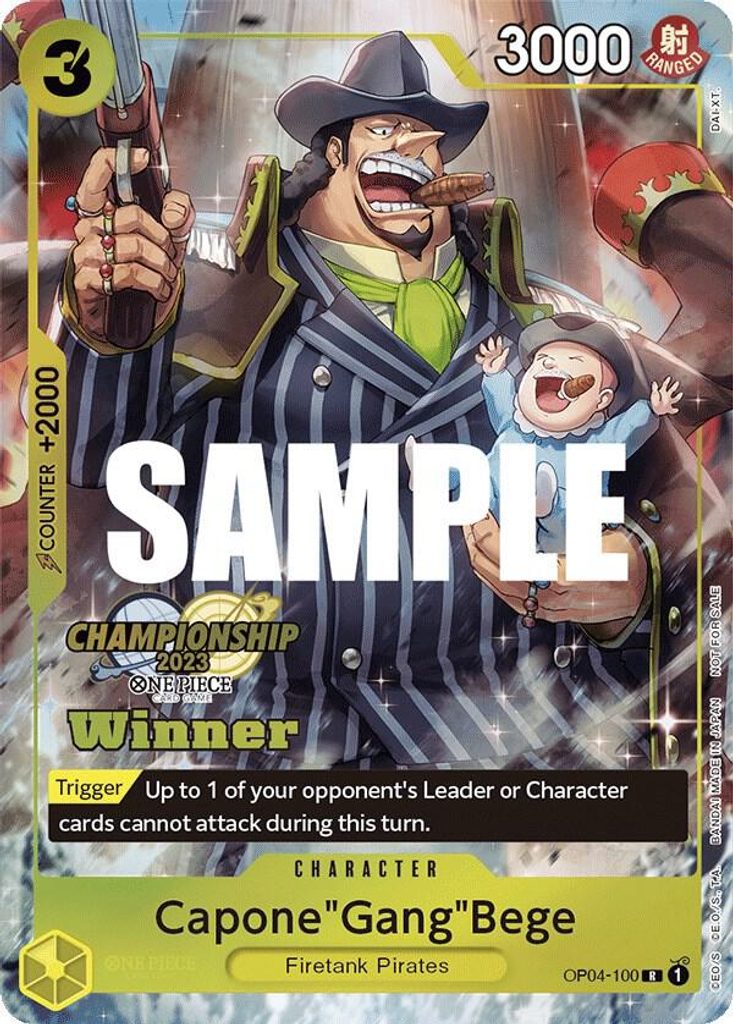 Capone Gang Bege OP04-100, the R printing from OP-04 of the One Piece Card Game