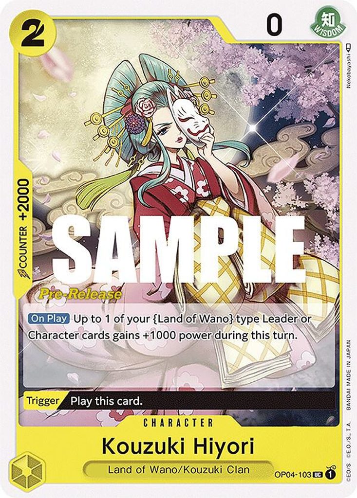 Kouzuki Hiyori OP04-103, the UC printing from OP-04 of the One Piece Card Game