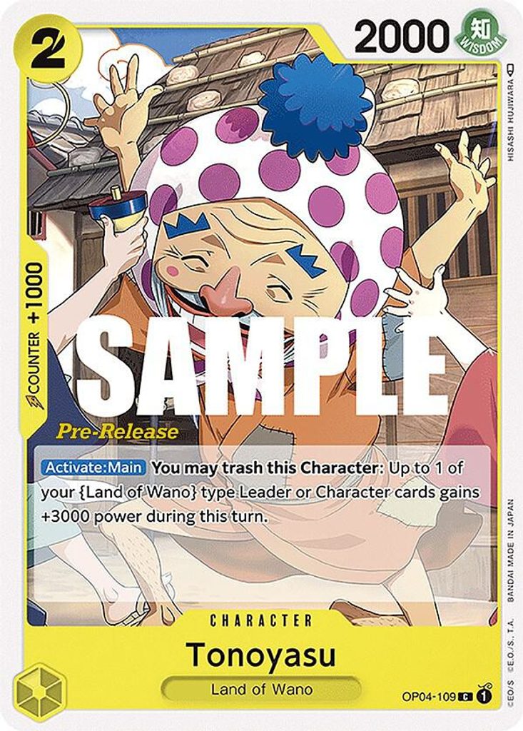 Tonoyasu OP04-109, the C printing from OP-04 of the One Piece Card Game