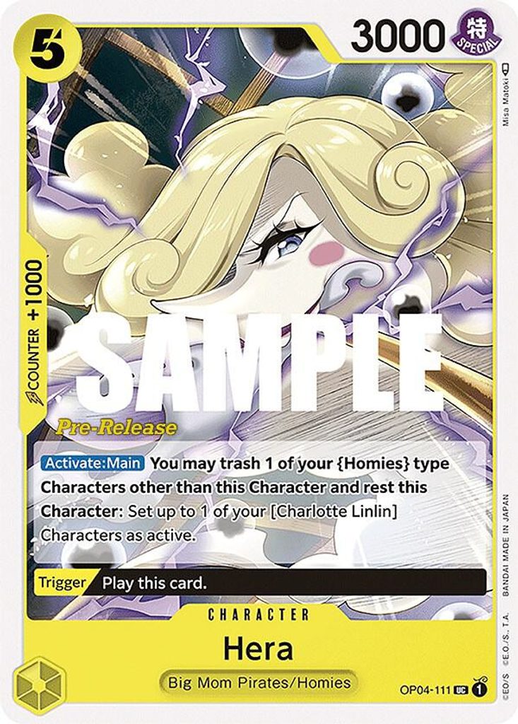 Hera OP04-111, the UC printing from OP-04 of the One Piece Card Game
