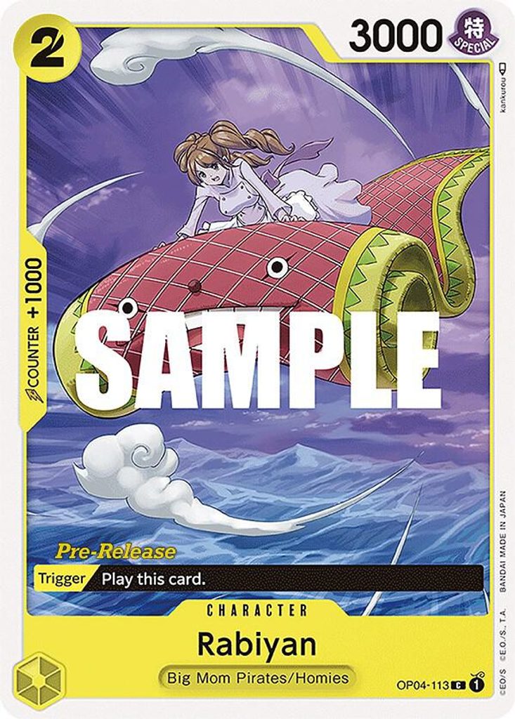Rabiyan OP04-113, the C printing from OP-04 of the One Piece Card Game