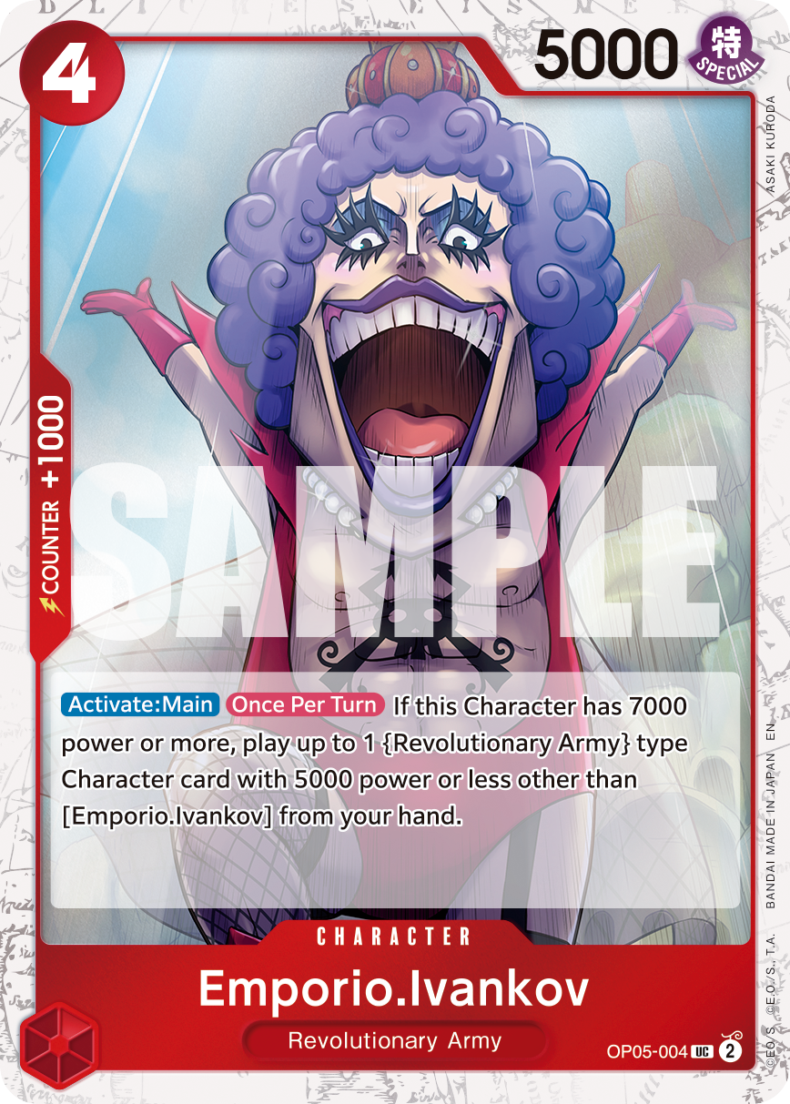 Emporio.Ivankov OP05-004, the UC printing from OP-05 of the One Piece Card Game