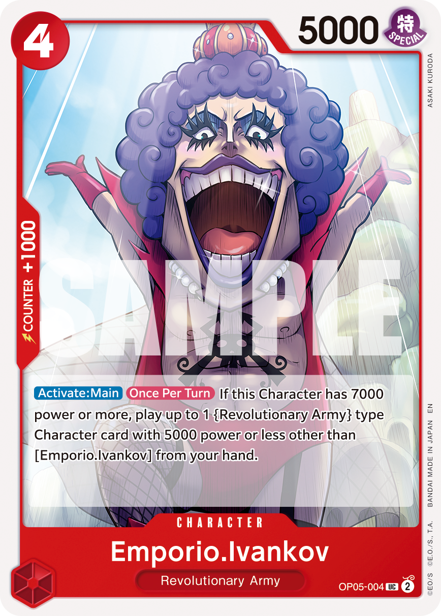 Emporio.Ivankov OP05-004, the UC printing from OP-05 of the One Piece Card Game
