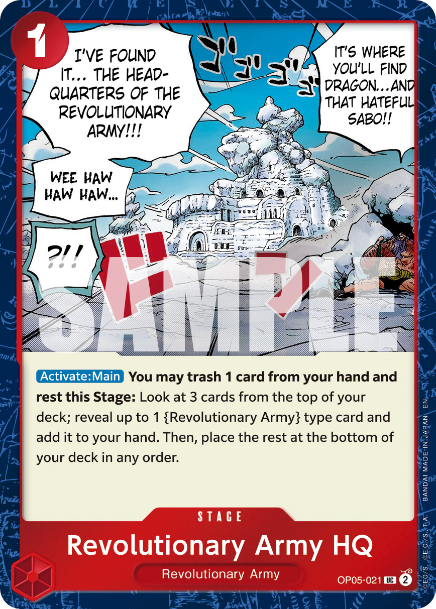 Revolutionary Army HQ OP05-021, the UC printing from OP-05 of the One Piece Card Game