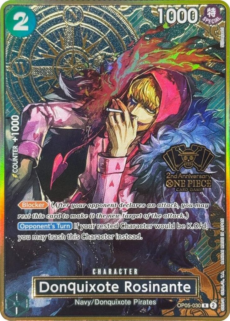 Donquixote Rosinante OP05-030, the R printing from OP-05 of the One Piece Card Game