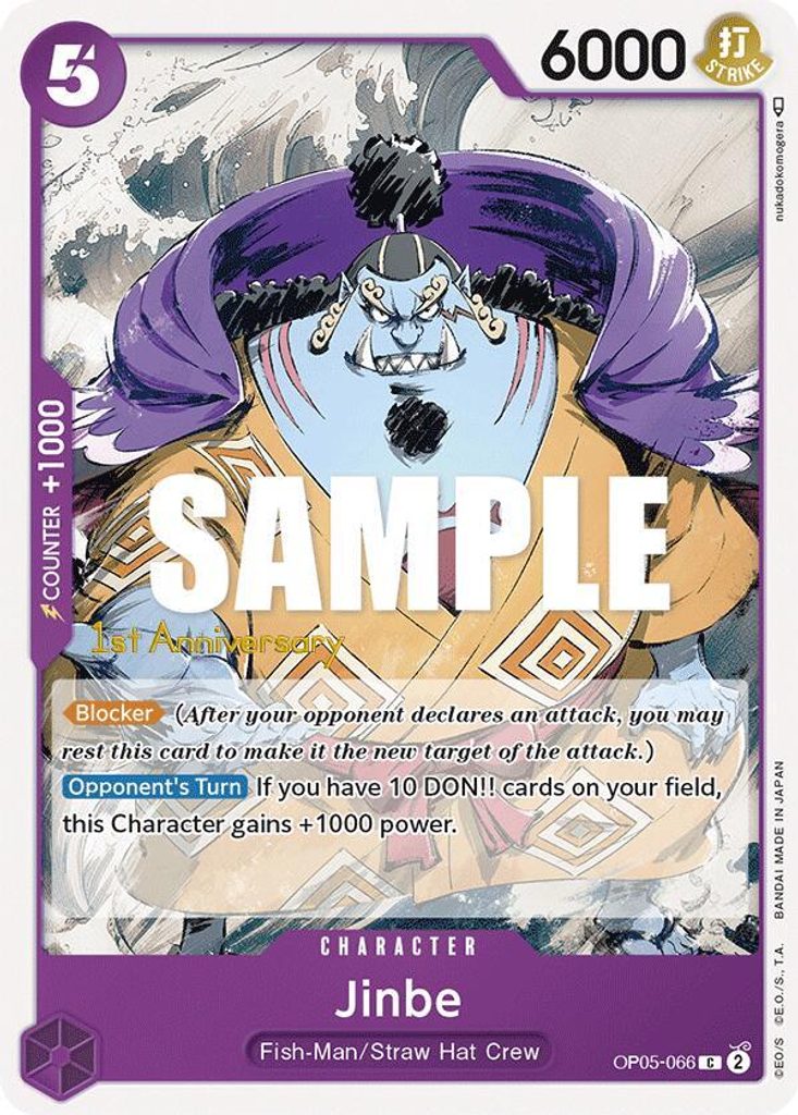 Jinbe OP05-066, the C printing from OP-05 of the One Piece Card Game