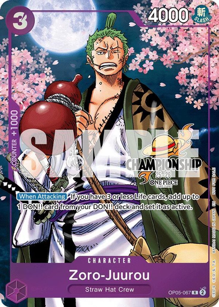 Zoro-Juurou OP05-067, the R printing from OP-05 of the One Piece Card Game