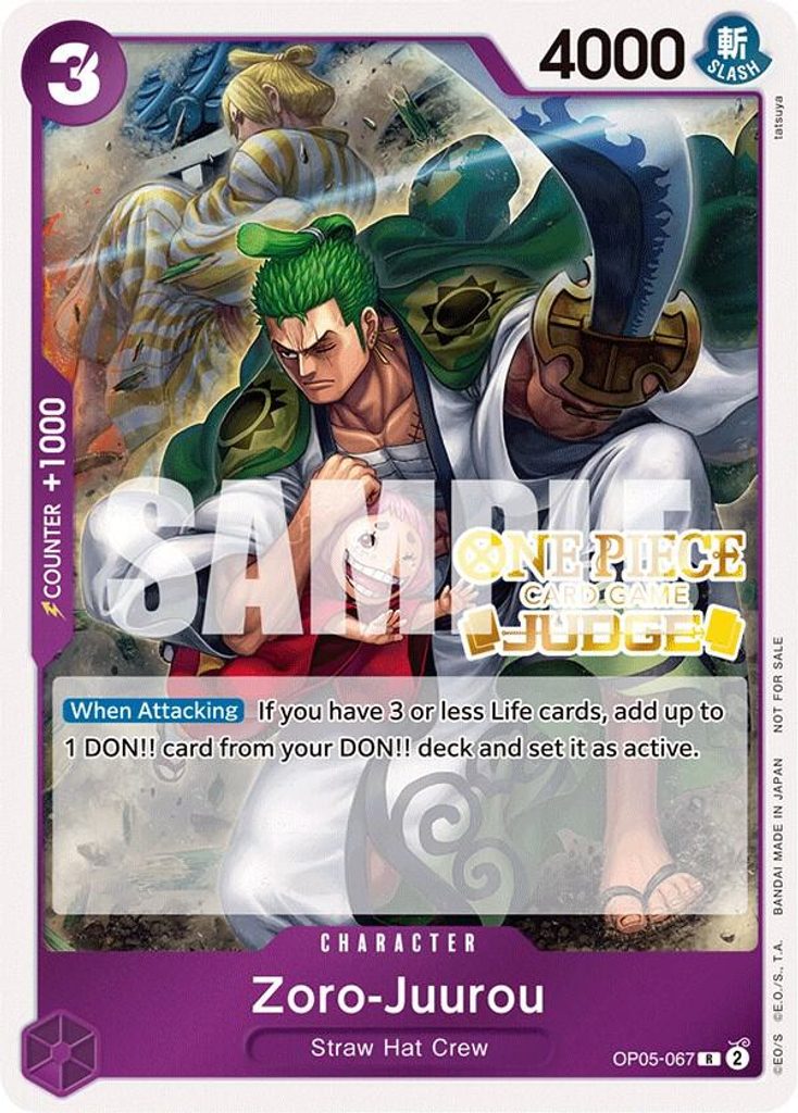 Zoro-Juurou OP05-067, the R printing from OP-05 of the One Piece Card Game
