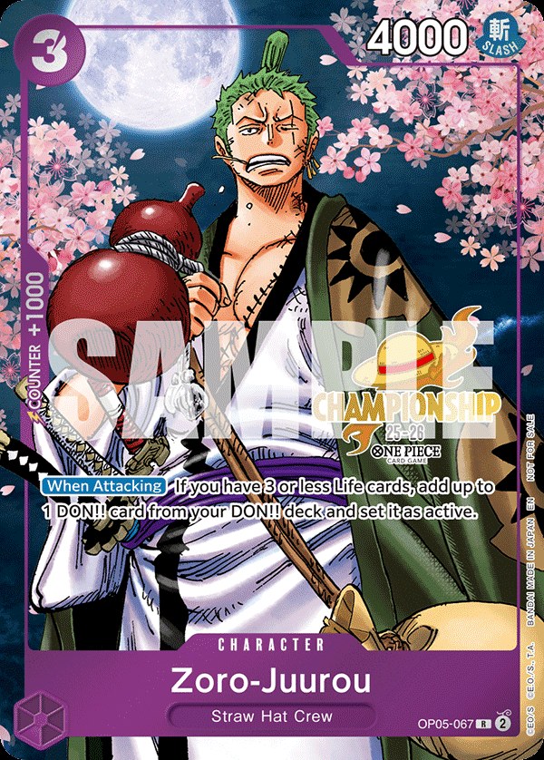 Zoro-Juurou OP05-067, the R printing from OP-05 of the One Piece Card Game