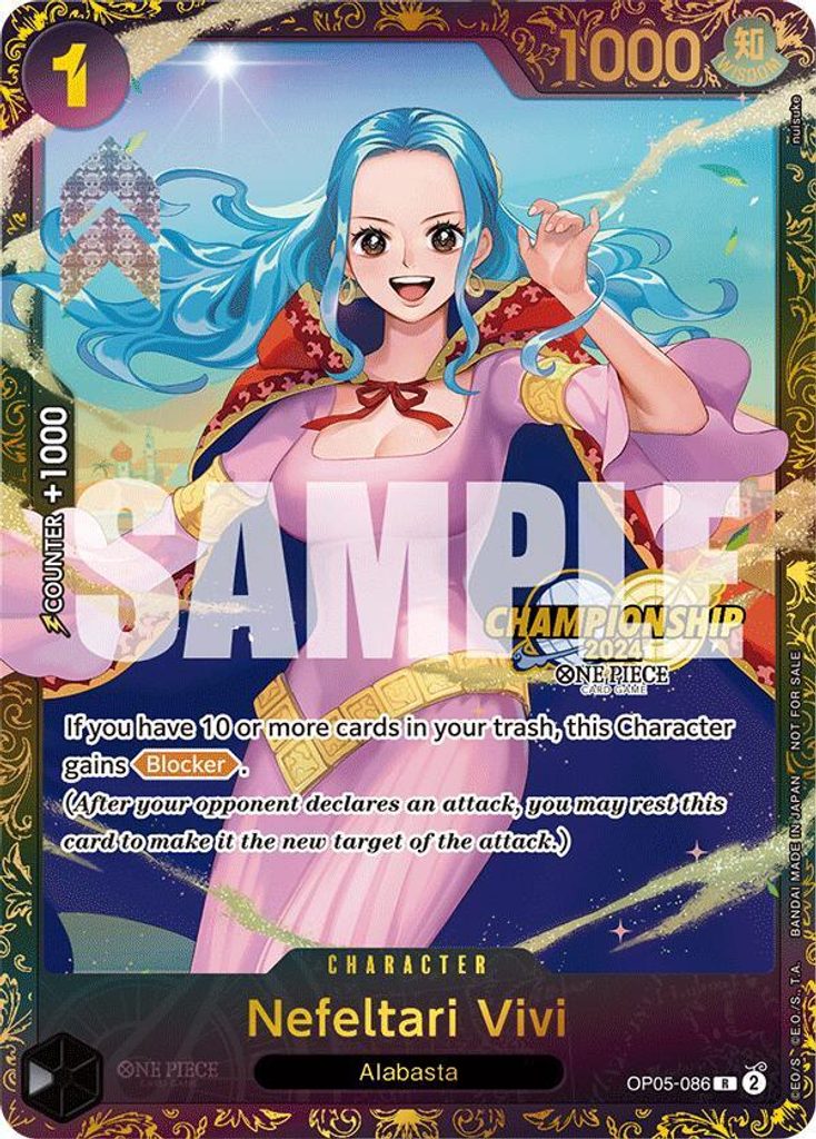 Nefeltari Vivi OP05-086, the R printing from OP-05 of the One Piece Card Game