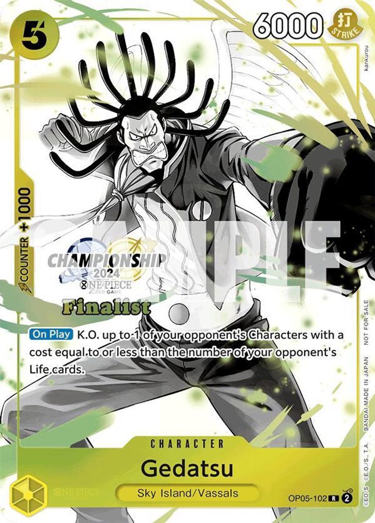 Gedatsu OP05-102, the R printing from OP-05 of the One Piece Card Game
