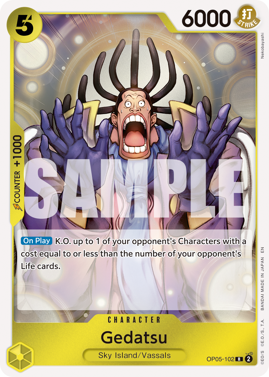 Gedatsu OP05-102, the R printing from OP-05 of the One Piece Card Game