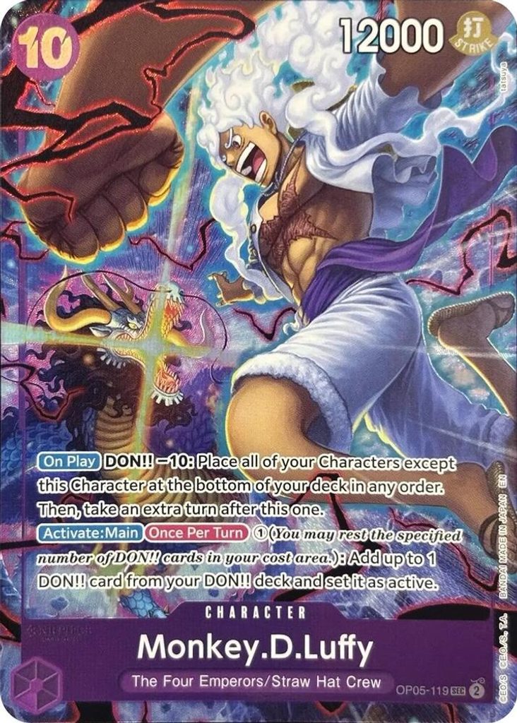 Monkey.D.Luffy OP05-119, the SEC printing from OP-05 of the One Piece Card Game