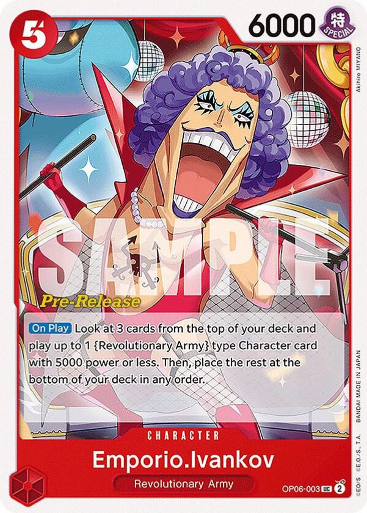 Emporio.Ivankov OP06-003, the UC printing from OP-06 of the One Piece Card Game