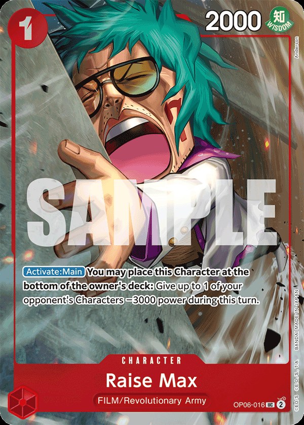 Raise Max OP06-016, the UC printing from OP-06 of the One Piece Card Game