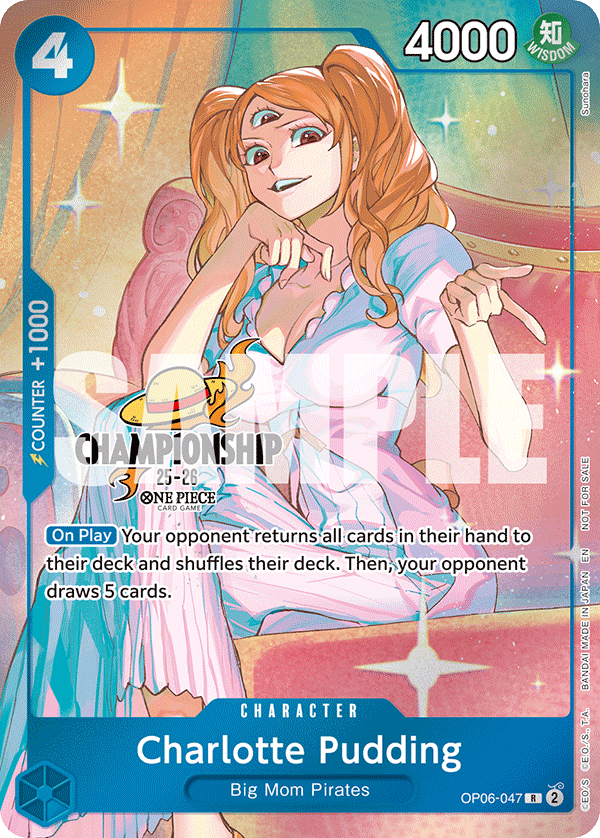 Charlotte Pudding OP06-047, the R printing from OP-06 of the One Piece Card Game