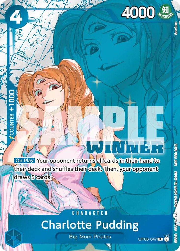 Charlotte Pudding OP06-047, the R printing from OP-06 of the One Piece Card Game