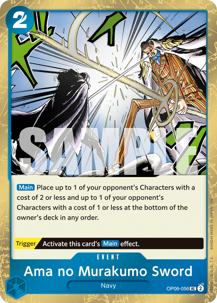Ama no Murakumo Sword OP06-056, the UC printing from OP-06 of the One Piece Card Game