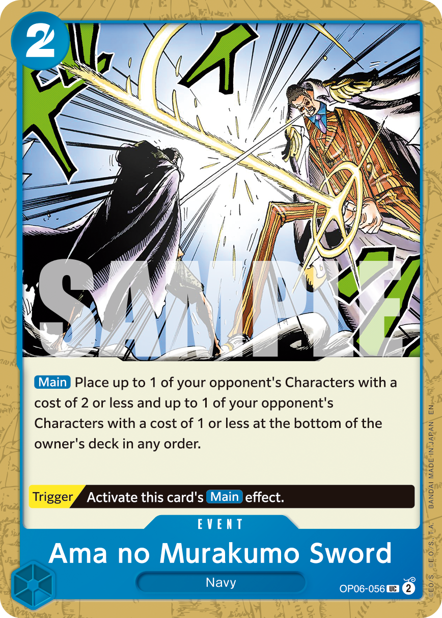 Ama no Murakumo Sword OP06-056, the UC printing from OP-06 of the One Piece Card Game