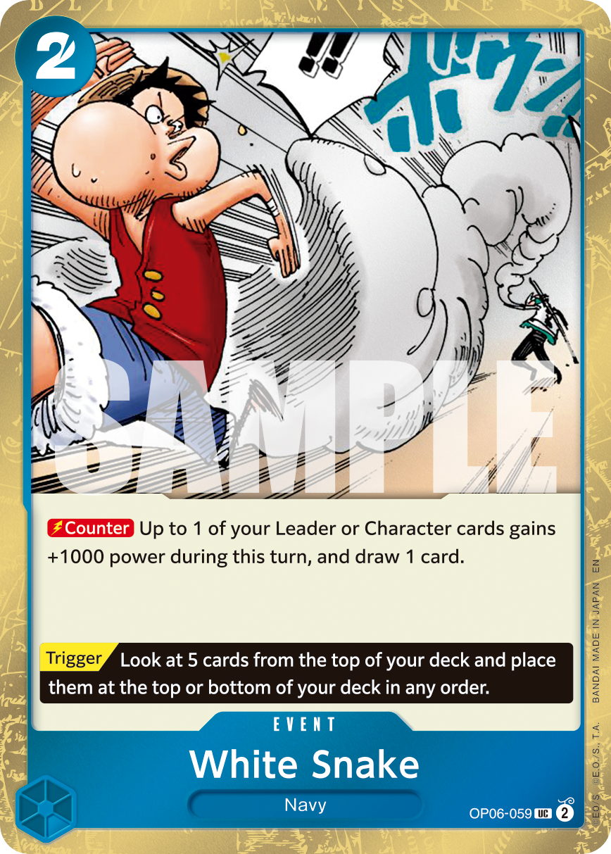 White Snake OP06-059, the UC printing from OP-06 of the One Piece Card Game