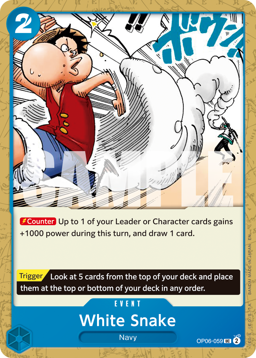 White Snake OP06-059, the UC printing from OP-06 of the One Piece Card Game