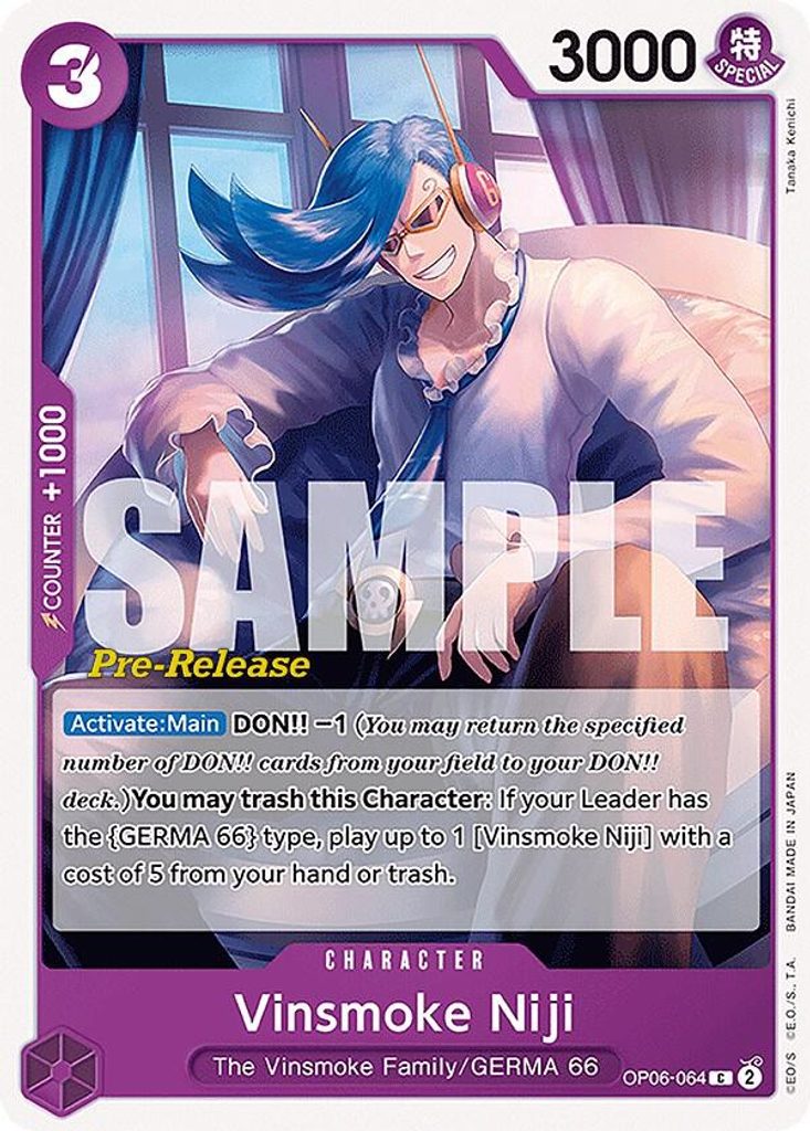 Vinsmoke Niji OP06-064, the C printing from OP-06 of the One Piece Card Game