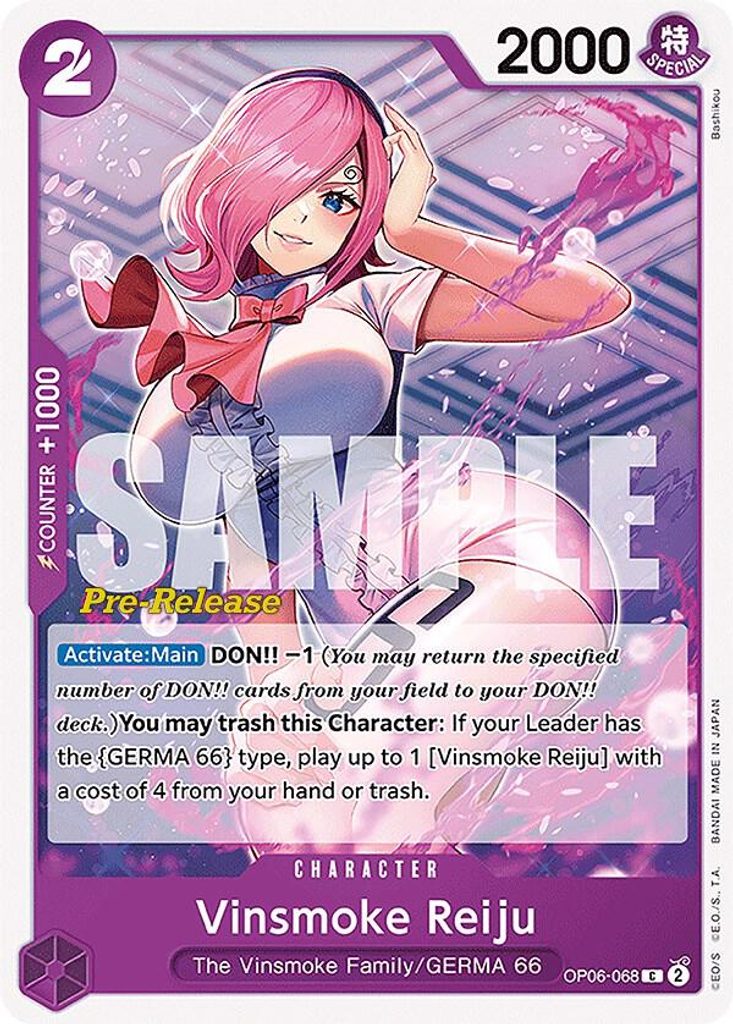 Vinsmoke Reiju OP06-068, the C printing from OP-06 of the One Piece Card Game