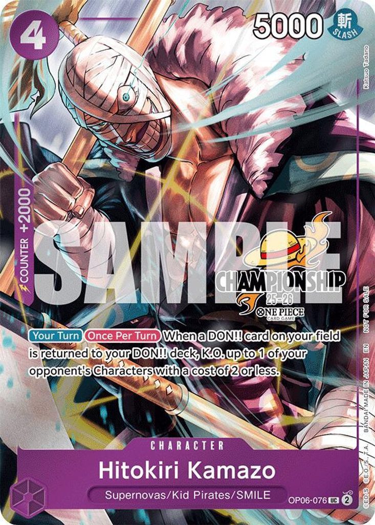 Hitokiri Kamazo OP06-076, the UC printing from OP-06 of the One Piece Card Game
