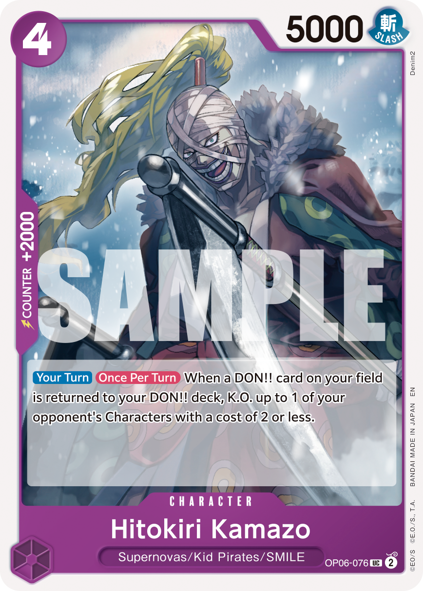 Hitokiri Kamazo OP06-076, the UC printing from OP-06 of the One Piece Card Game