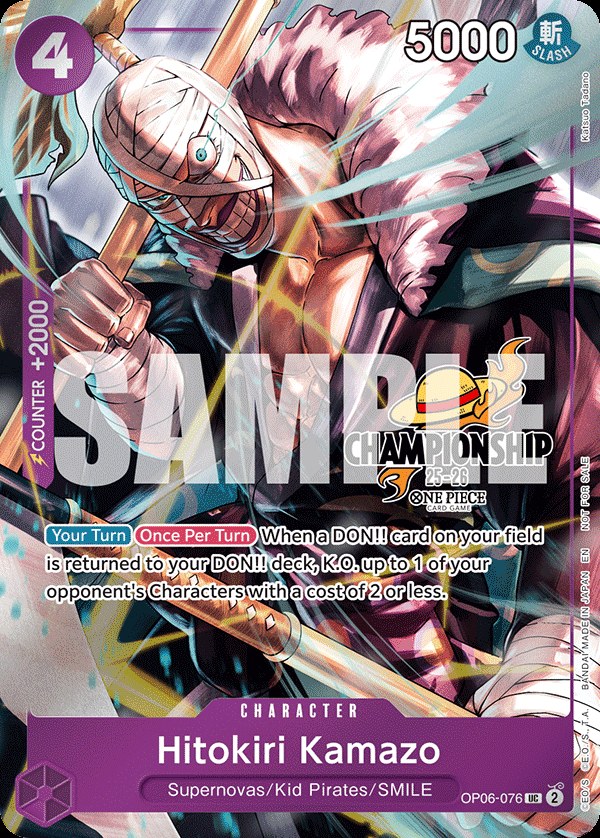 Hitokiri Kamazo OP06-076, the UC printing from OP-06 of the One Piece Card Game
