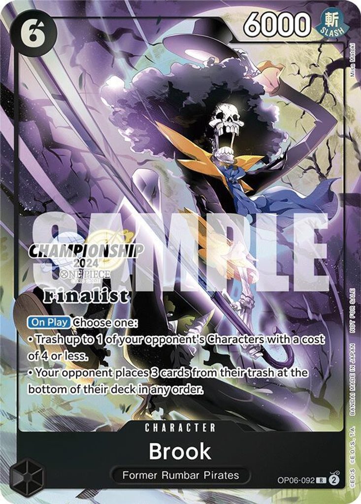 Brook OP06-092, the R printing from OP-06 of the One Piece Card Game